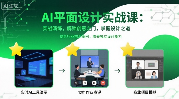 AI平面设计实战课，实战演练，解锁创意之门，掌握设计之道-云享网创