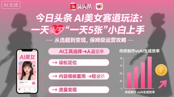 今日头条AI美女赛道玩法，一天轻松5张，小白轻松上手-云享网创