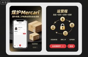 煤炉Mercari国外闲鱼二手电商运营实战全流程,仿品高利润,简单上手,闷声搞钱-云享网创
