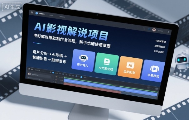 AI影视解说项目，电影解说爆款制作全流程，新手也能快速掌握-云享网创