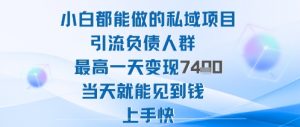 2025年小白都能做的私域项目引流负债人群最高一天变现1k+高变现难度低当天就能见到钱上手快-云享网创