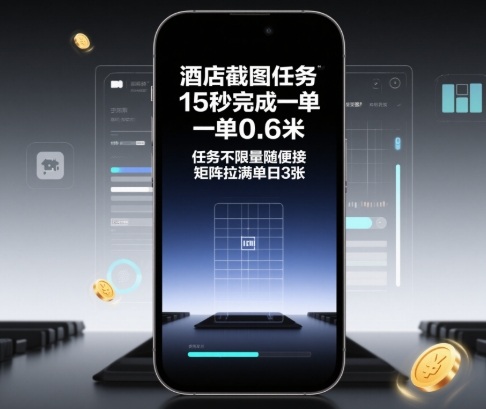 酒店截图任务，15秒完成一单，一单0.6米，任务不限量随便接，矩阵拉满单日3张【揭秘】-云享网创