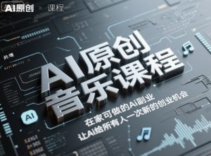 AI原创音乐课程，在家可做的Ai副业，让Ai给所有人一次新的创业机会-云享网创