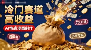 公众号冷门赛道，用AI做情感漫画，7天开通流量主，操作简单，小白可玩-云享网创
