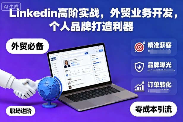 Linkedin高阶实战，外贸业务开发，个人品牌打造利器-云享网创