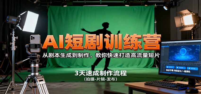 AI短剧训练营,从剧本生成到制作,教你快速打造高流量短片-云享网创