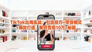 「TikTok出海实战」引流技巧+带货模式+爆款打造，单月变现10万+秘籍-云享网创