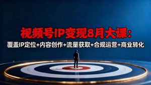 视频号IP变现8月大课，覆盖IP定位+内容创作+流量获取+合规运营+商业转化-云享网创