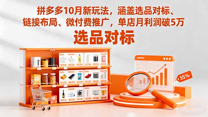 拼多多10月新玩法，涵盖选品对标、链接布局、微付费推广，单店月利润破5万-云享网创