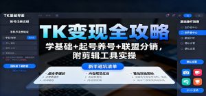 TK变现全攻略:学基础+起号养号+联盟分销,附剪辑工具实操-云享网创