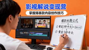 影视解说变现营：通过30+实战案例爆款内容创作技巧，掌握影视解说盈利密码-云享网创