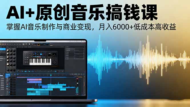 AI+原创音乐搞钱课：掌握AI音乐制作与商业变现，月入6000+低成本高收益-云享网创