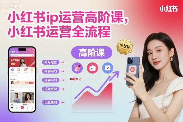 小红书ip运营高阶课，小红书运营全流程-云享网创