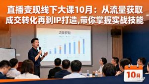 直播变现线下大课10月：从流量获取到成交转化再到IP打造,带你掌握实战技能-云享网创