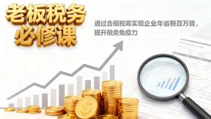 老板税务必修课，通过合规税筹实现企业年省税百万级，提升税务免疫力-云享网创
