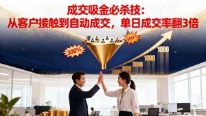 吸金成交营销必杀技：从客户接触到自动成交，单日成交率翻3倍-云享网创