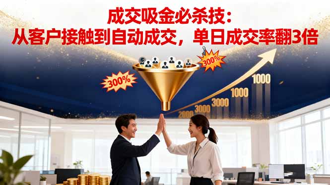 吸金成交营销必杀技：从客户接触到自动成交，单日成交率翻3倍-云享网创