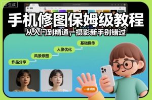 手机修图保姆级教程，从入门到精通，摄影新手别错过-云享网创