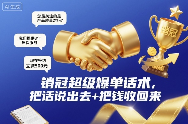 销冠超级爆单话术，把话说出去+把钱收回来-云享网创