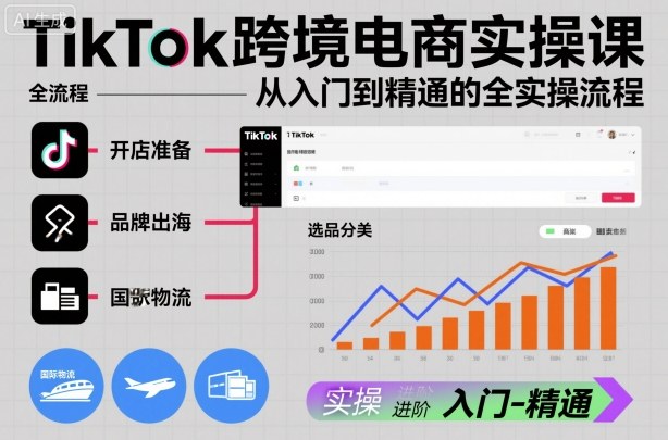 TikTok跨境电商实操课，从入门到精通的全实操流程-云享网创