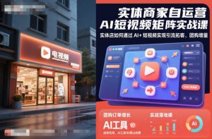 实体商家自运营AI短视频矩阵实战课，实体店如何通过AI+短视频实现引流拓客、团购增量-云享网创