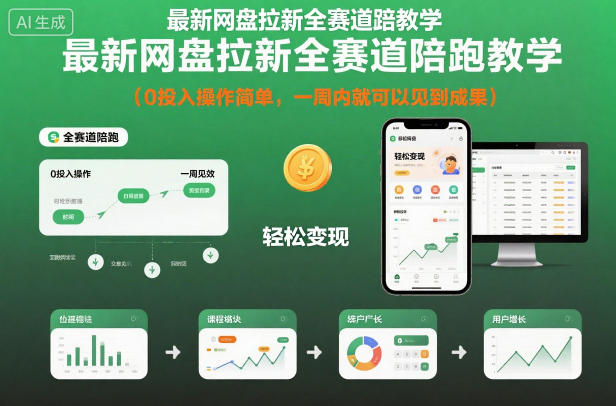 最新网盘拉新全赛道陪跑教学，0投入操作简单，一周内就可以见到成果-云享网创