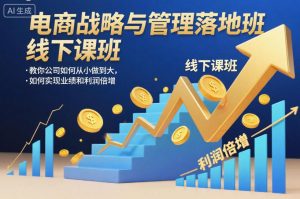 电商战略与管理落地班线下课，教你公司如何从小做到大，如何实现业绩和利润倍增【录音】-云享网创