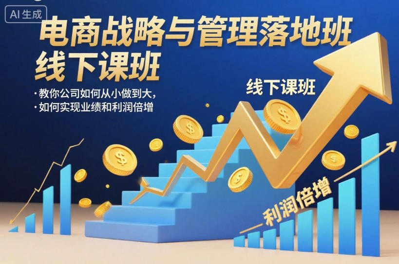 电商战略与管理落地班线下课，教你公司如何从小做到大，如何实现业绩和利润倍增【录音】-云享网创