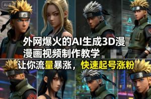 外网爆火的AI生成3D漫画视频制作教学，让你流量暴涨，快速起号涨粉！-云享网创