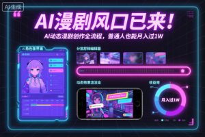 AI漫剧风口已来！AI动态漫剧创作全流程，普通人也能月入过1W-云享网创