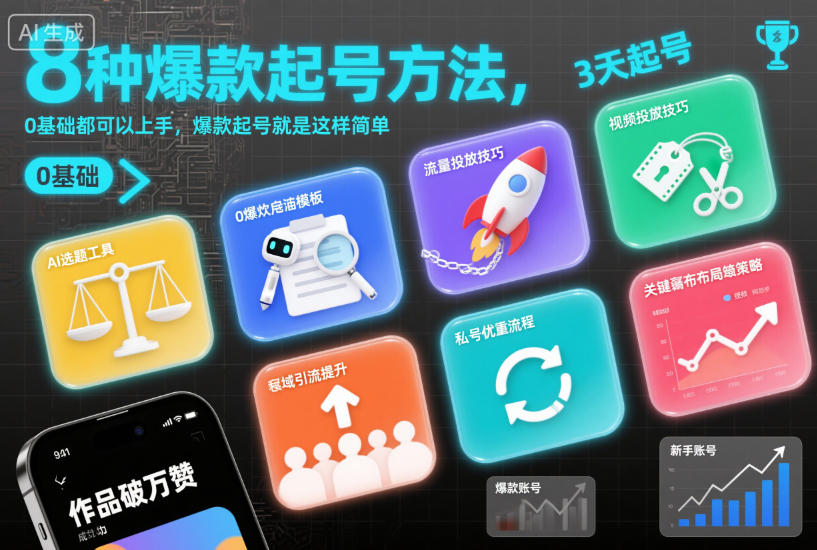 8种爆款起号方法，0基础都可以上手，爆款起号就是这样简单-云享网创