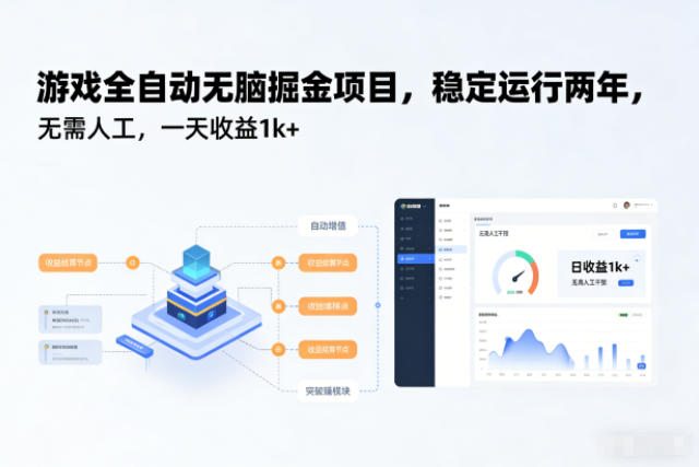 游戏全自动无脑掘金项目，稳定运行两年，无需人工，一天收益1k+【揭秘】-云享网创
