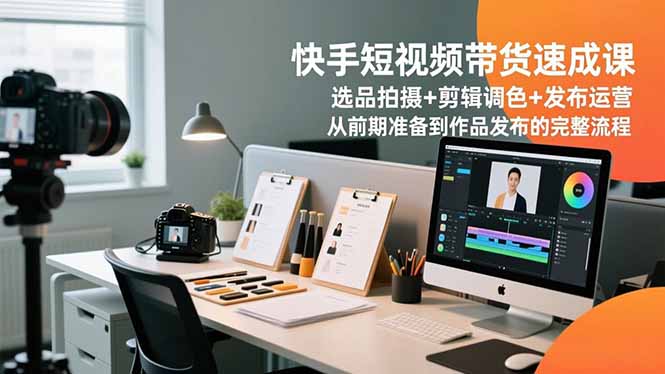 快手短视频带货速成课，选品拍摄+剪辑调色+发布运营，从前期准备到作品发布的完整流程-云享网创