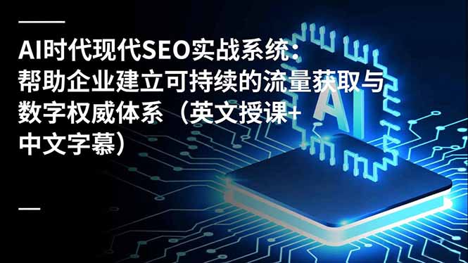 AI时代现代SEO实战系统：帮助企业建立可持续的流量获取与数字权威体系(英文授课+中文字幕-云享网创