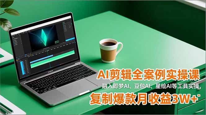 AI剪辑全案例实操课，融入即梦AI、豆包AI、星绘AI等工具实操，复制爆款月收益3W+-云享网创