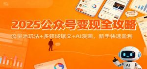 2025公众号变现全攻略:流量池玩法+多领域爆文+AI漫画,新手快速盈利-云享网创