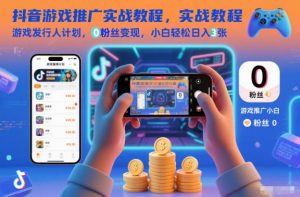 抖音游戏推广实战教程,游戏发行人计划,0粉丝变现,小白轻松日入3张-云享网创