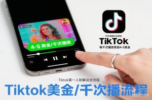 TK中视频计划项目,Tiktok第一人称解说流程,每干次播放奖励4-5美金-云享网创