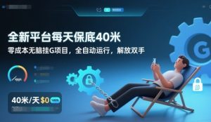 全新平台每天保底40米，零成本无脑挂G项目，全自动运行，解放双手【揭秘】-云享网创