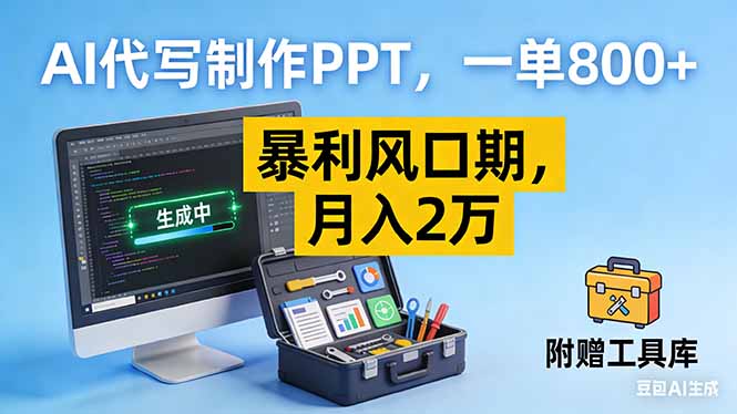 AI代写制作PPT，一单800+， 暴利风口期，月入2万【附工具】-云享网创