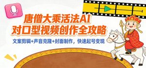 “大乘活法”AI对口型视频创作全攻略：文案剪辑+声音克隆+封面制作，快速起号变现-云享网创