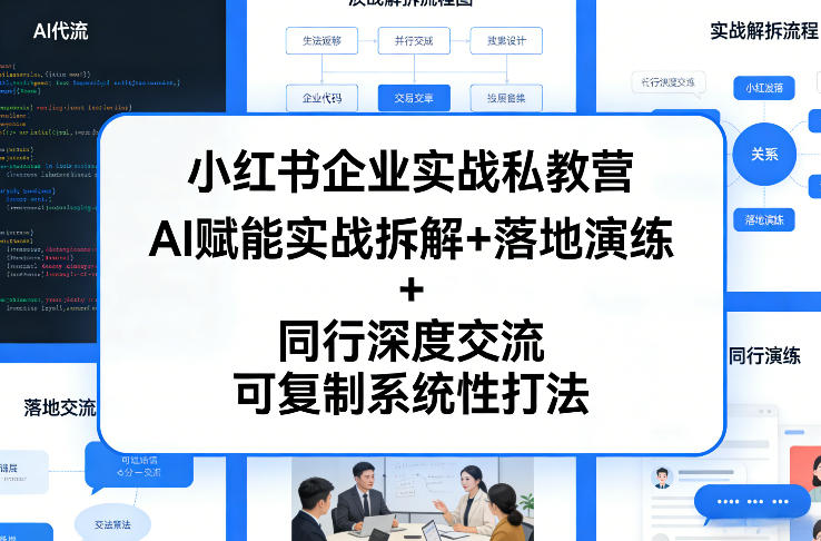 小红书企业实战私教营，AI赋能实战拆解+落地演练+同行深度交流，可复制系统性打法-云享网创