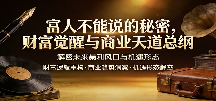 富人不能说的秘密，财富觉醒与商业天道总纲，解密未来暴利风口与机遇形态-云享网创