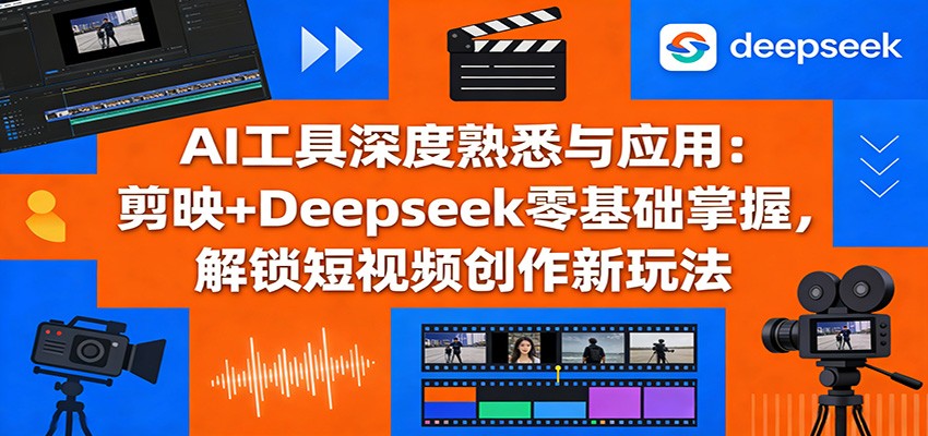 AI工具深度熟悉与应用:剪映+Deepseek零基础掌握,解锁短视频创作新玩法-云享网创