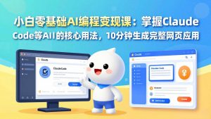 小白零基础AI编程变现课：掌握Claude Code等AI工具的核心用法，10分钟生成完整网页应用-云享网创