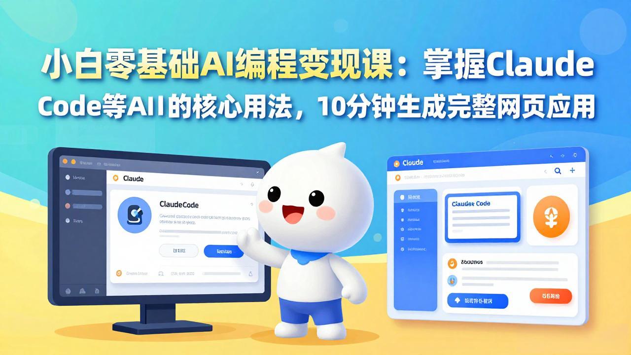 小白零基础AI编程变现课：掌握Claude Code等AI工具的核心用法，10分钟生成完整网页应用-云享网创