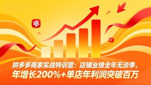 拼多多商家实战特训营：店铺业绩全年无淡季，年增长200%+单店年利润突破百万(26年3月更新-云享网创