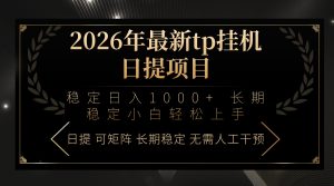2026年最新tp挂机日提项目：稳定日入1000+小白轻松上手-云享网创